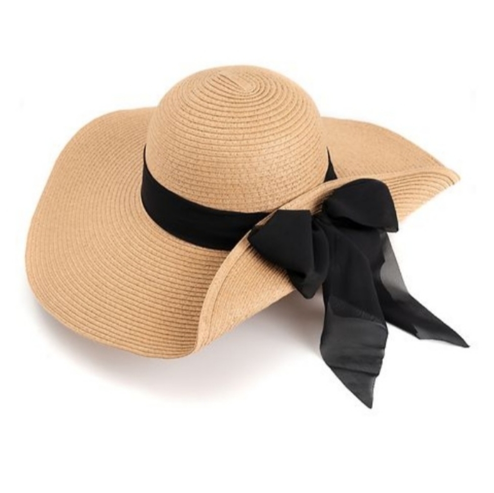 West Loop Sun Hat One Size Fits Most 88% Paper 12% Polyester with Ribbon NEW - Picture 1 of 3